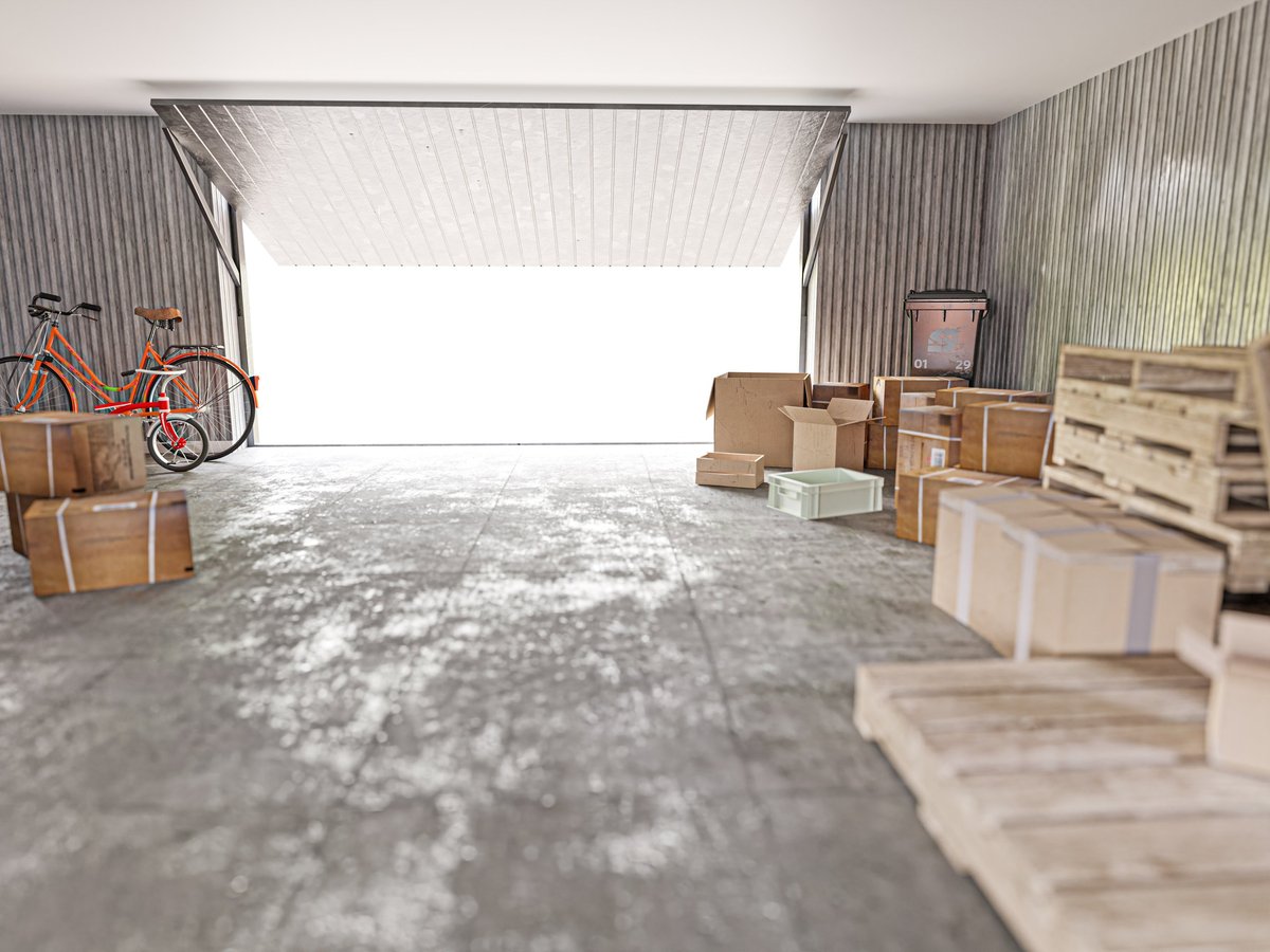 Self Storage unit with open metal door